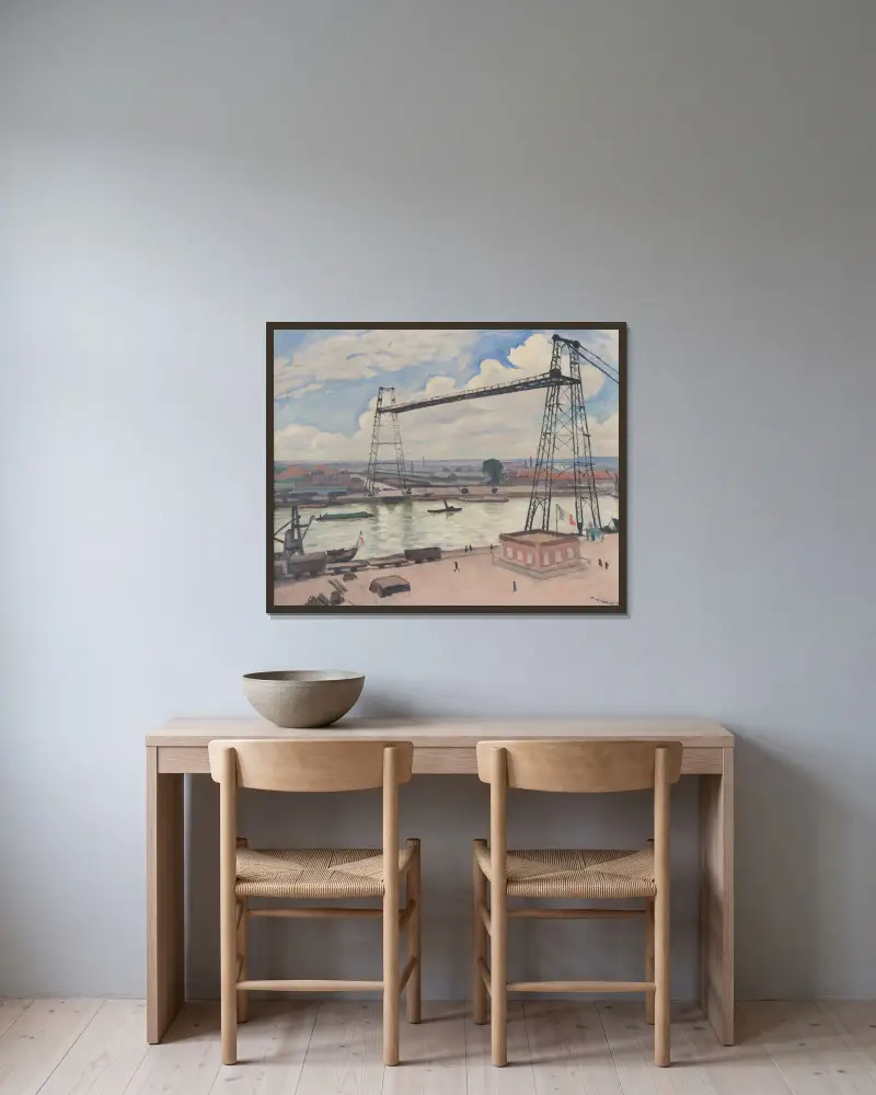 Rouen, transportbron av Albert Marquet inramad på en vägg