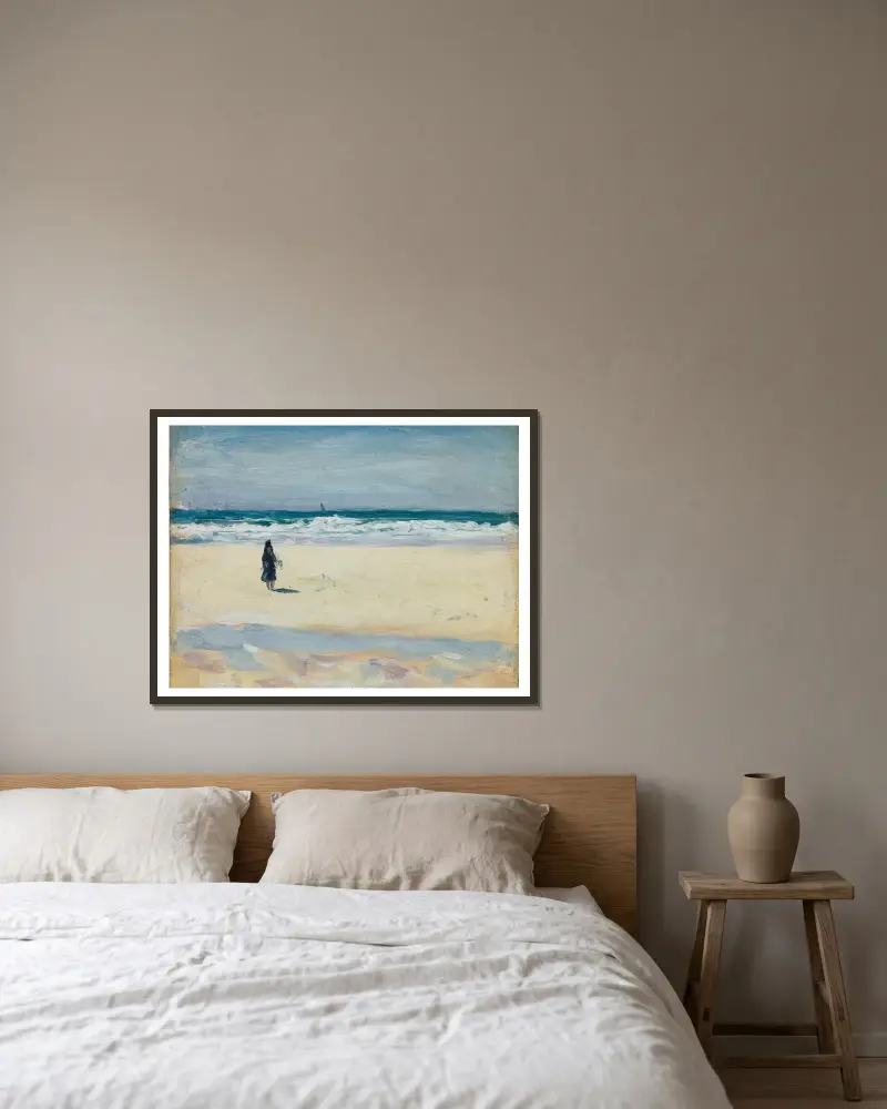 Young Girl on the Beach av Albert Marquet inramad på en vägg