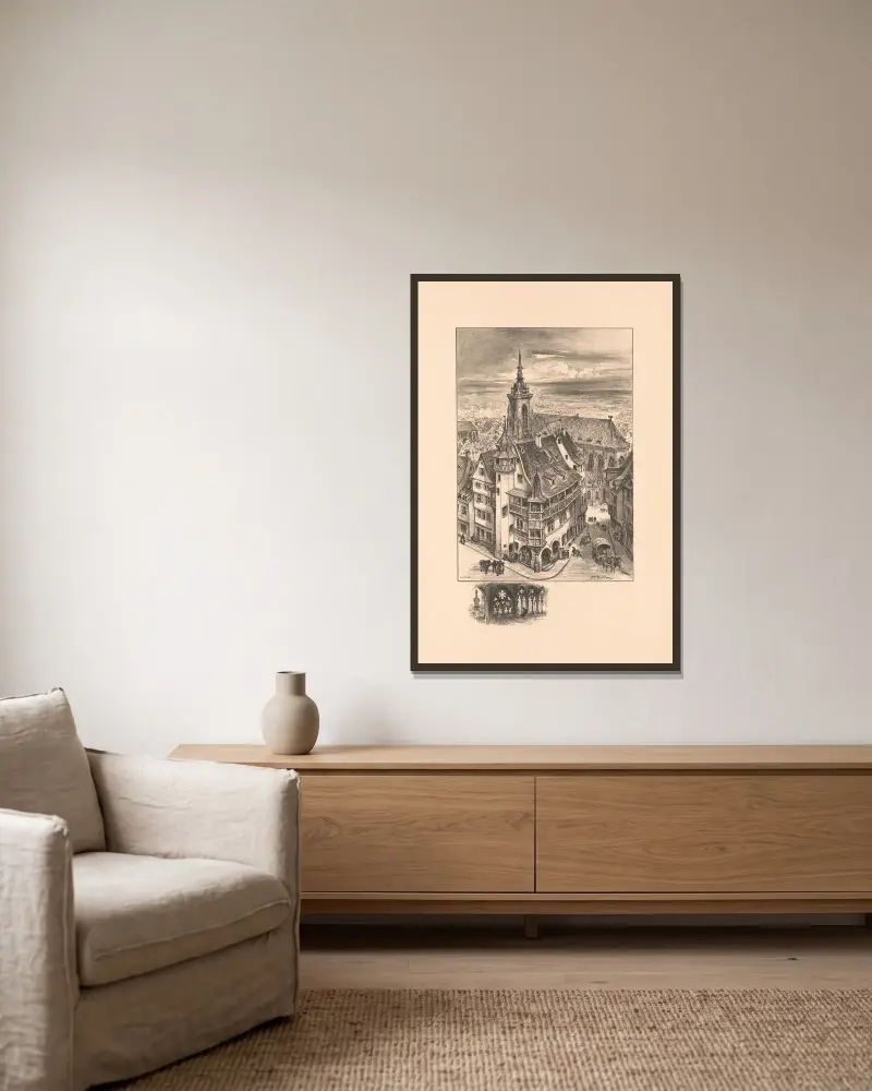 Colmar von Albert Robida gerahmt an einer Wand