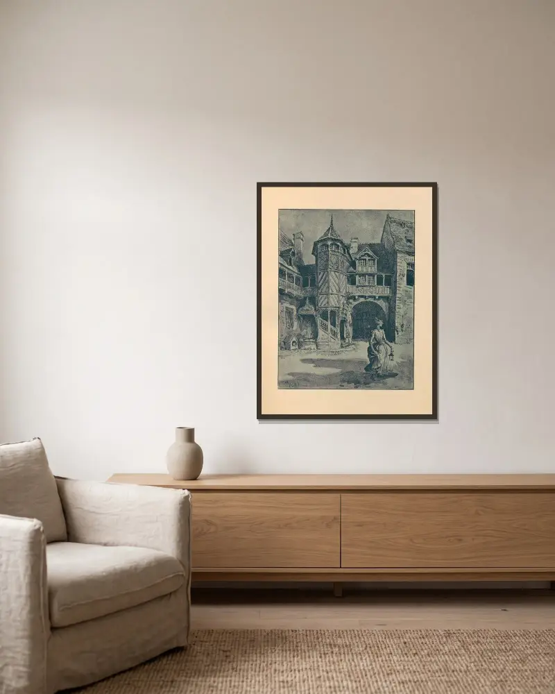 Das Erbe Sigismunds, 1895 – Nr. 1 von Albert Robida gerahmt an einer Wand