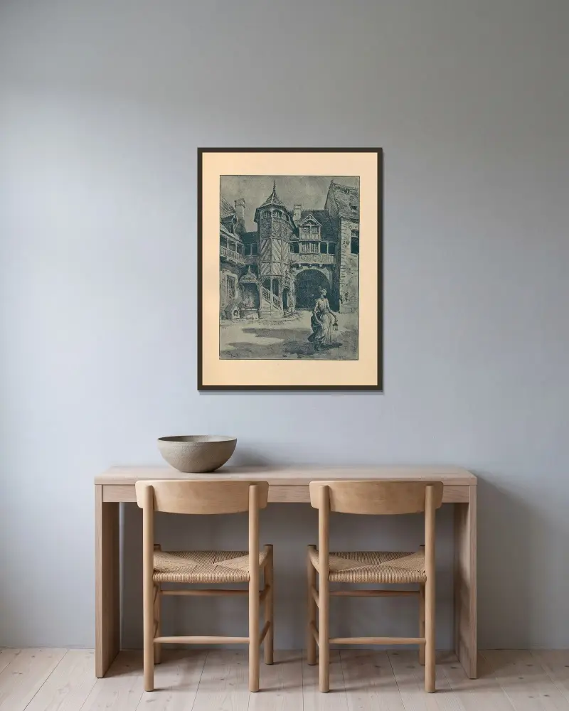 Das Erbe Sigismunds, 1895 – Nr. 1 von Albert Robida gerahmt an einer Wand