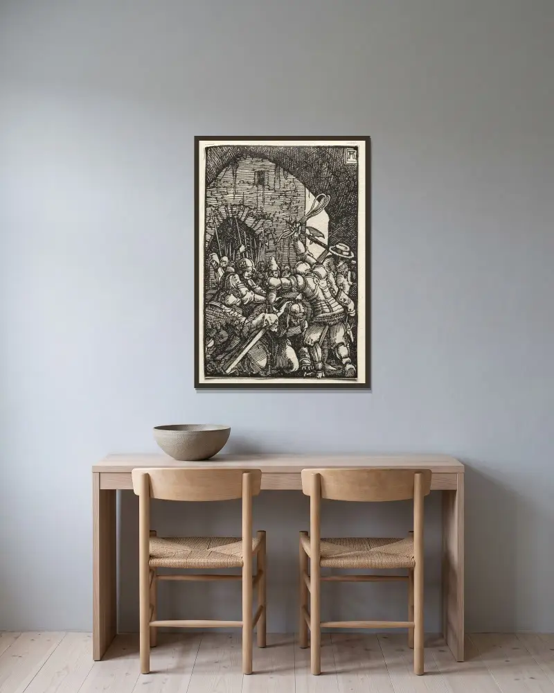 Kristus bärande korset av Albrecht Altdorfer inramad på en vägg