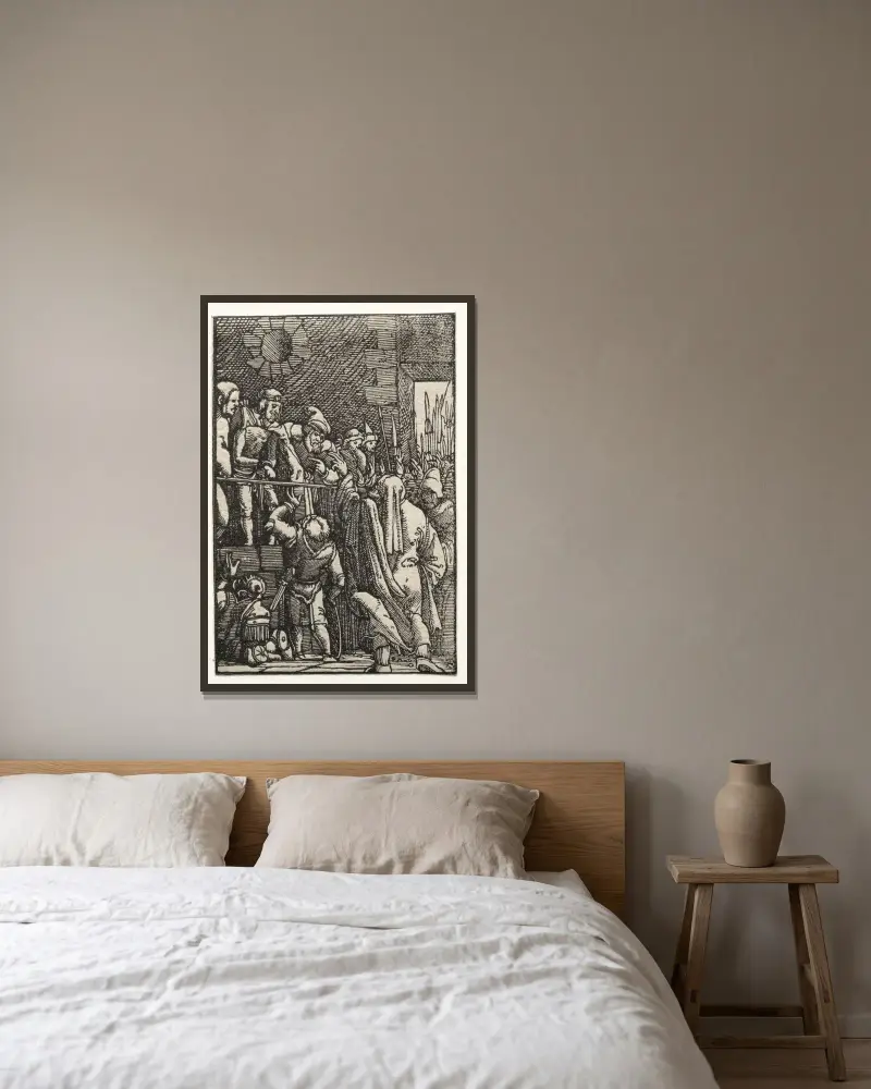 Ecce Homo av Albrecht Altdorfer inramad på en vägg