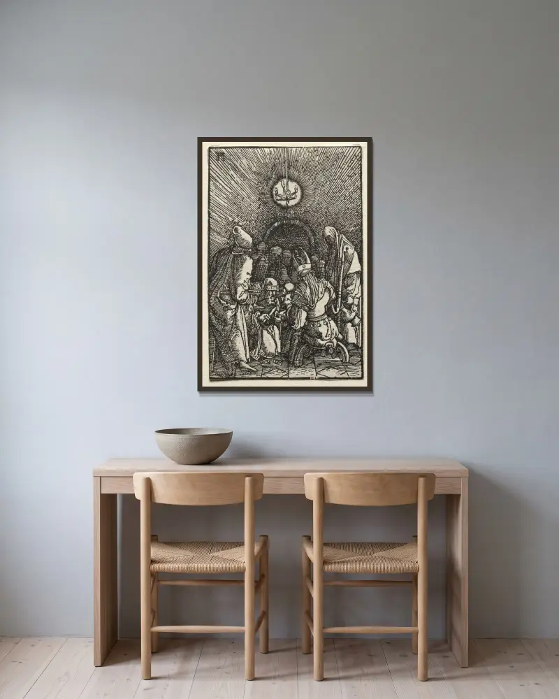 Die Beschneidung von Albrecht Altdorfer gerahmt an einer Wand