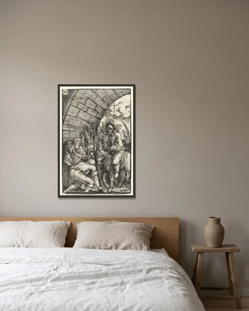 Der Einzug in Jerusalem von Albrecht Altdorfer gerahmt an einer Wand