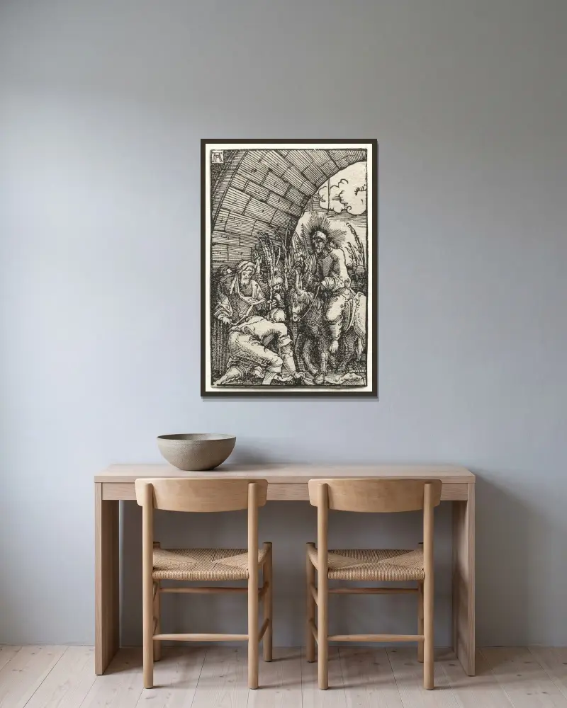 Der Einzug in Jerusalem von Albrecht Altdorfer gerahmt an einer Wand
