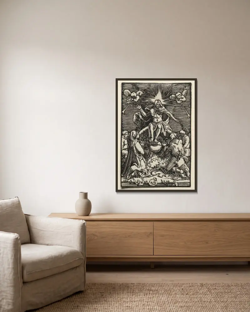 Den yttersta domen av Albrecht Altdorfer inramad på en vägg