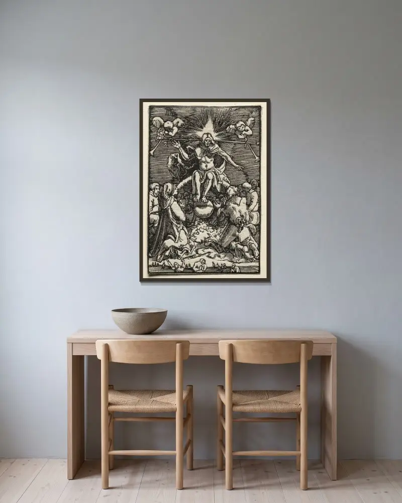 Den yttersta domen av Albrecht Altdorfer inramad på en vägg