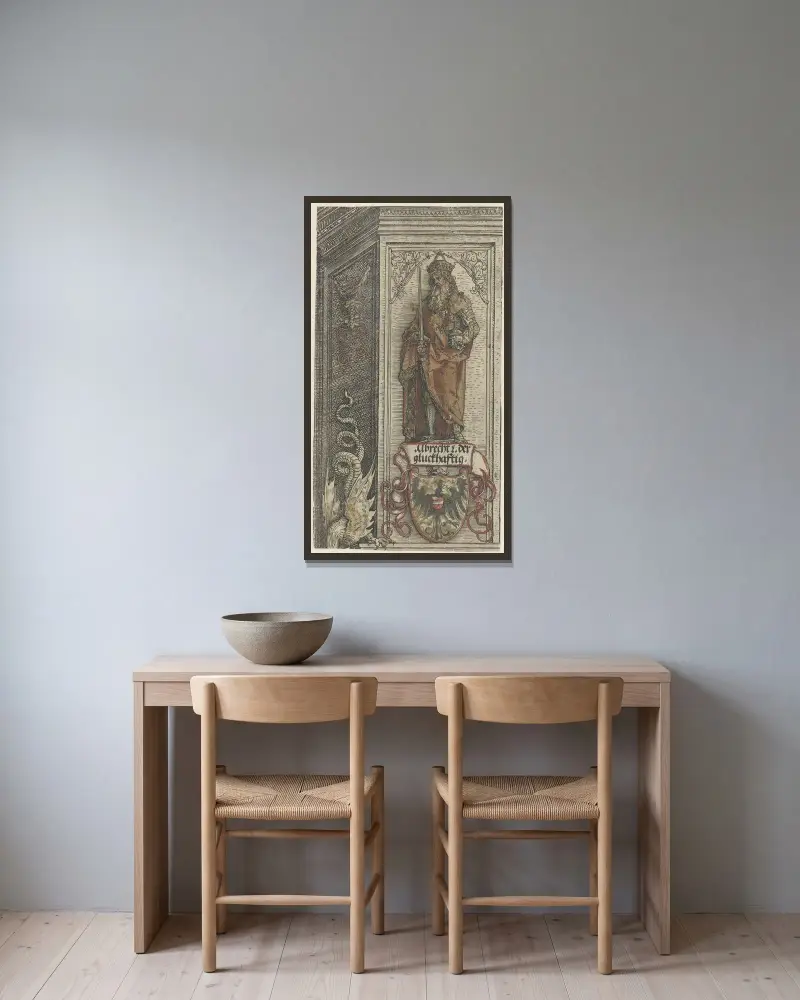 Albrekt III den modige, hertig av Sachsen av Albrecht Dürer inramad på en vägg