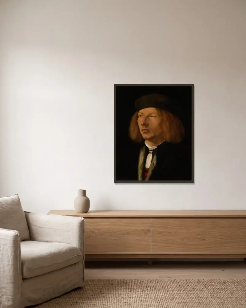 Burkhard Von Speyer av Albrecht Dürer inramad på en vägg