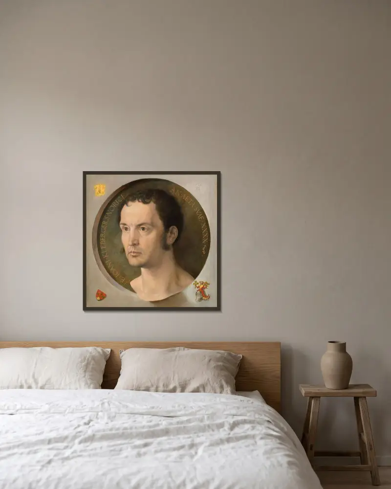 Johannes Kleberger av Albrecht Dürer inramad på en vägg