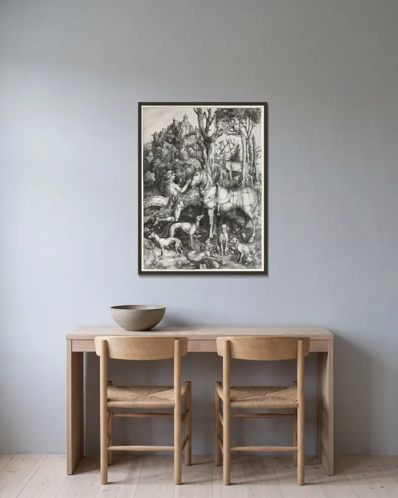 Święty Eustachy, Albrecht Dürer w ramie na ścianie