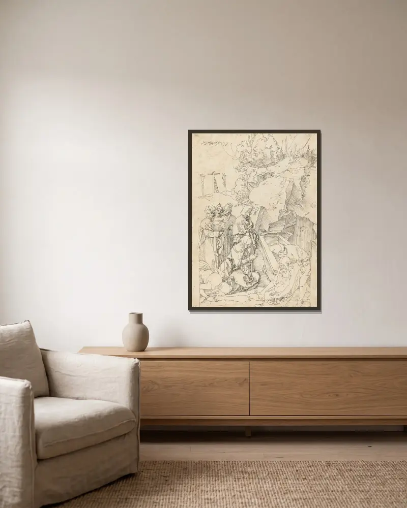 Grablegung, 1504 von Albrecht Dürer gerahmt an einer Wand