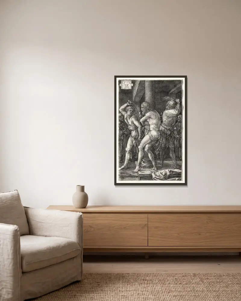 Bičování Krista, Albrecht Dürer v rámu na stěně