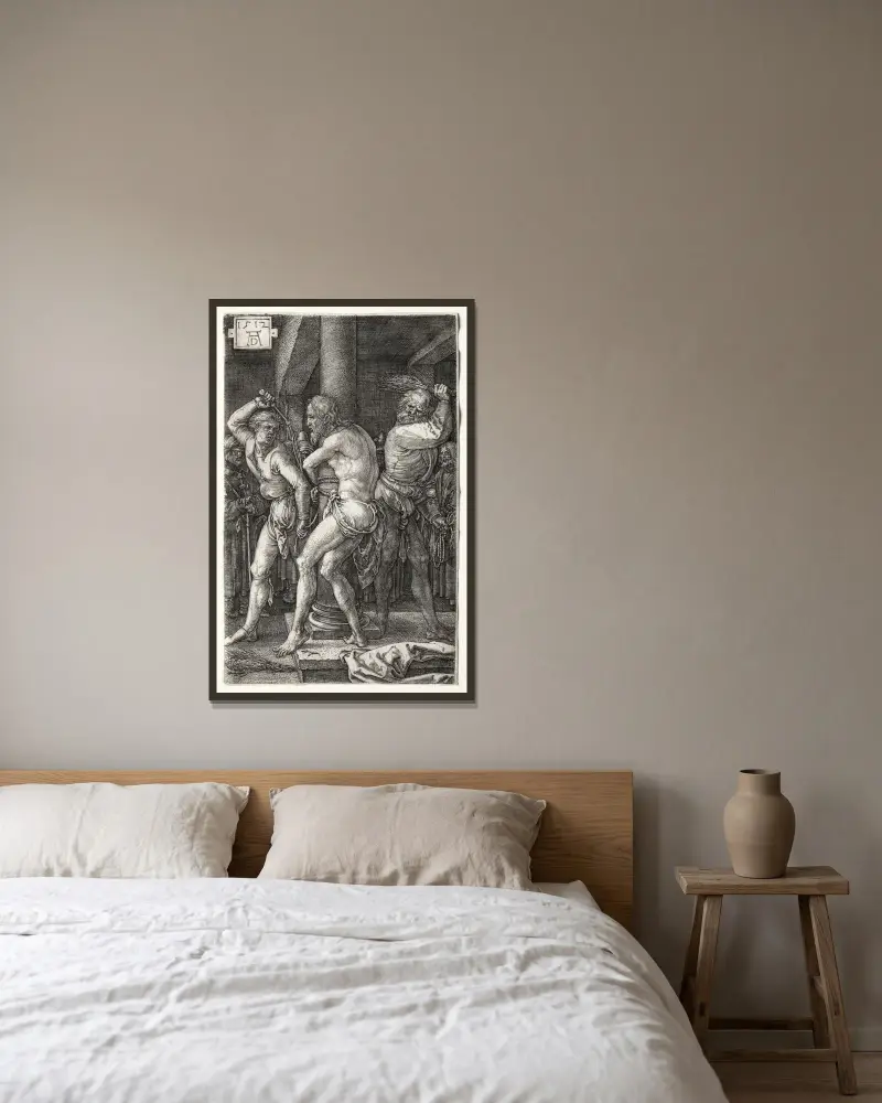 Bičování Krista, Albrecht Dürer v rámu na stěně