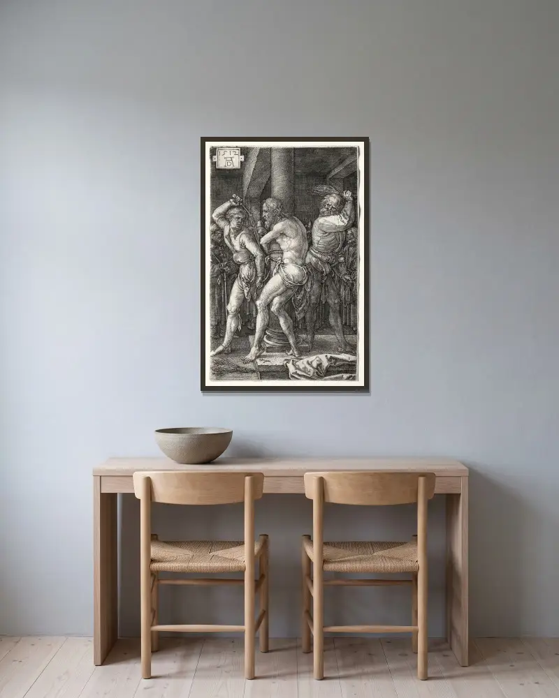 Bičování Krista, Albrecht Dürer v rámu na stěně