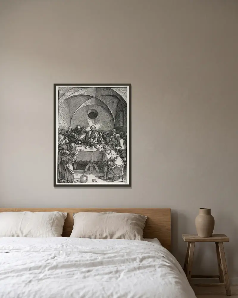 Das Abendmahl, 1510 von Albrecht Dürer gerahmt an einer Wand