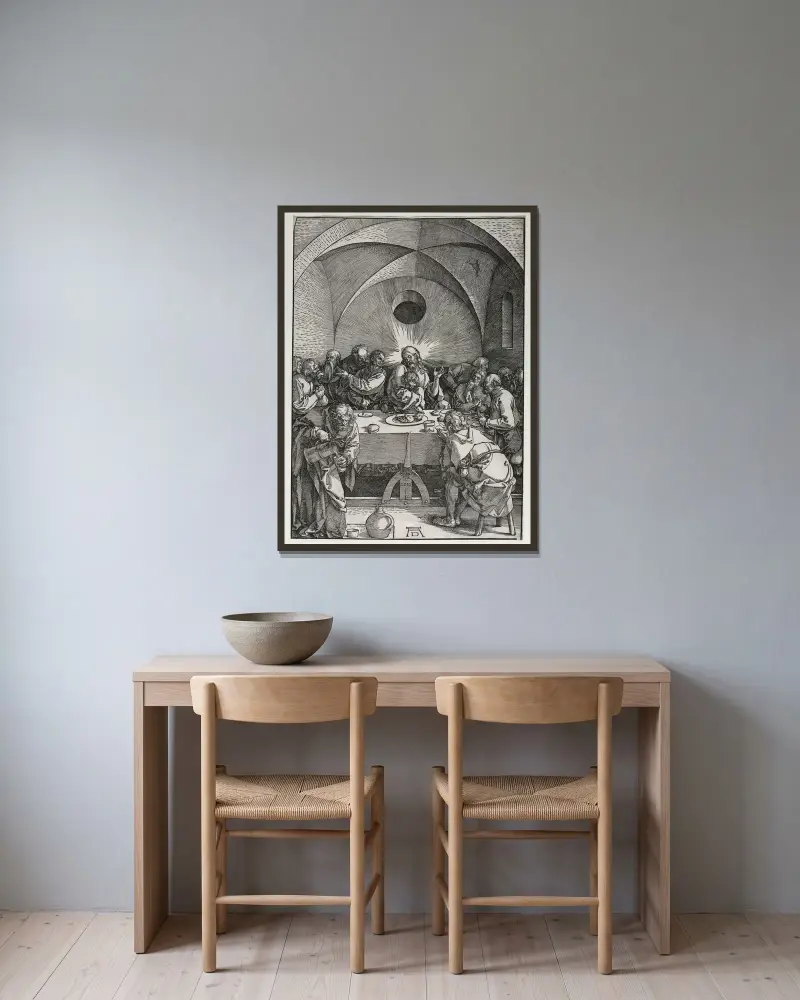Das Abendmahl, 1510 von Albrecht Dürer gerahmt an einer Wand
