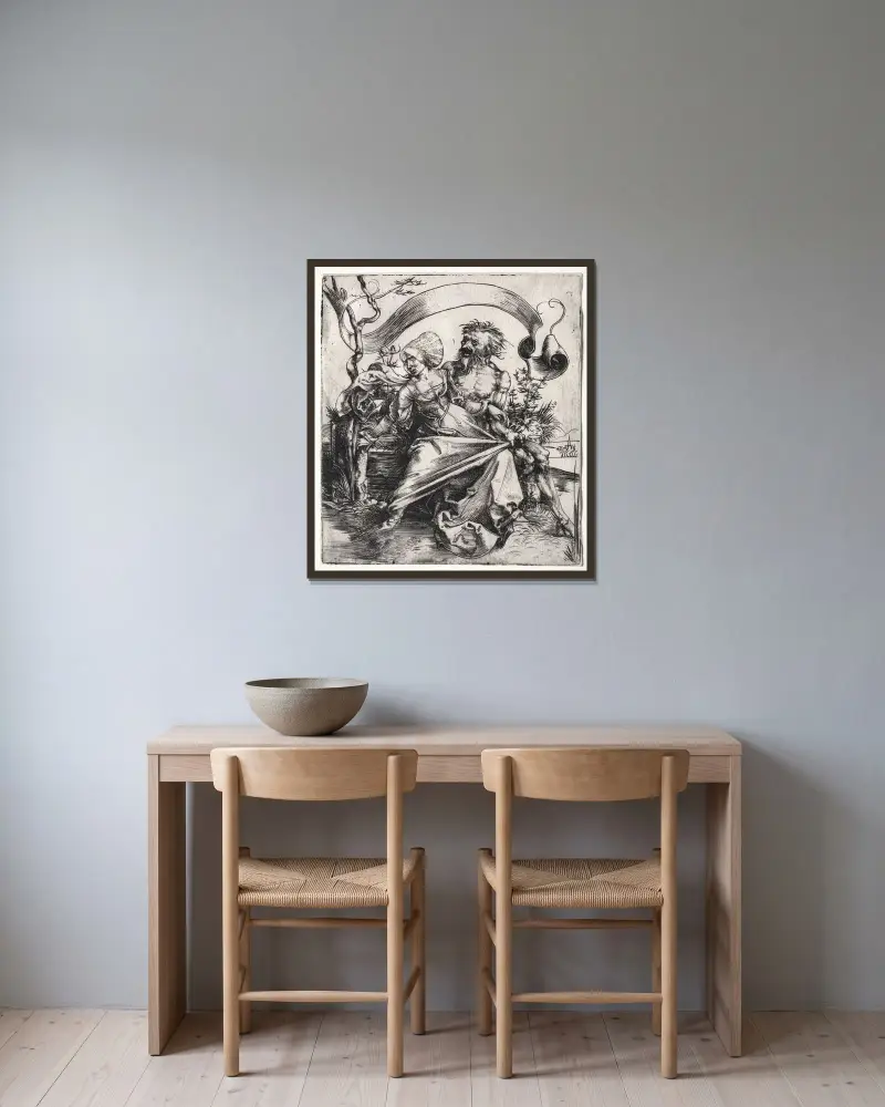 Gwałciciel, Albrecht Dürer w ramie na ścianie