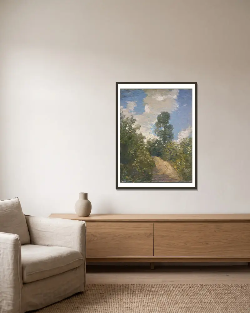 Back Road von Julian Alden Weir gerahmt an einer Wand
