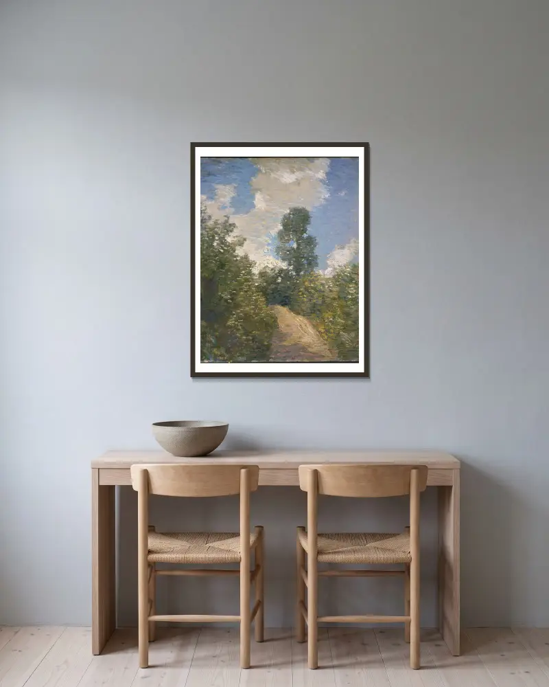 Back Road von Julian Alden Weir gerahmt an einer Wand