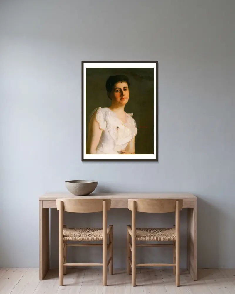 Miss Edith Potter von Julian Alden Weir gerahmt an einer Wand
