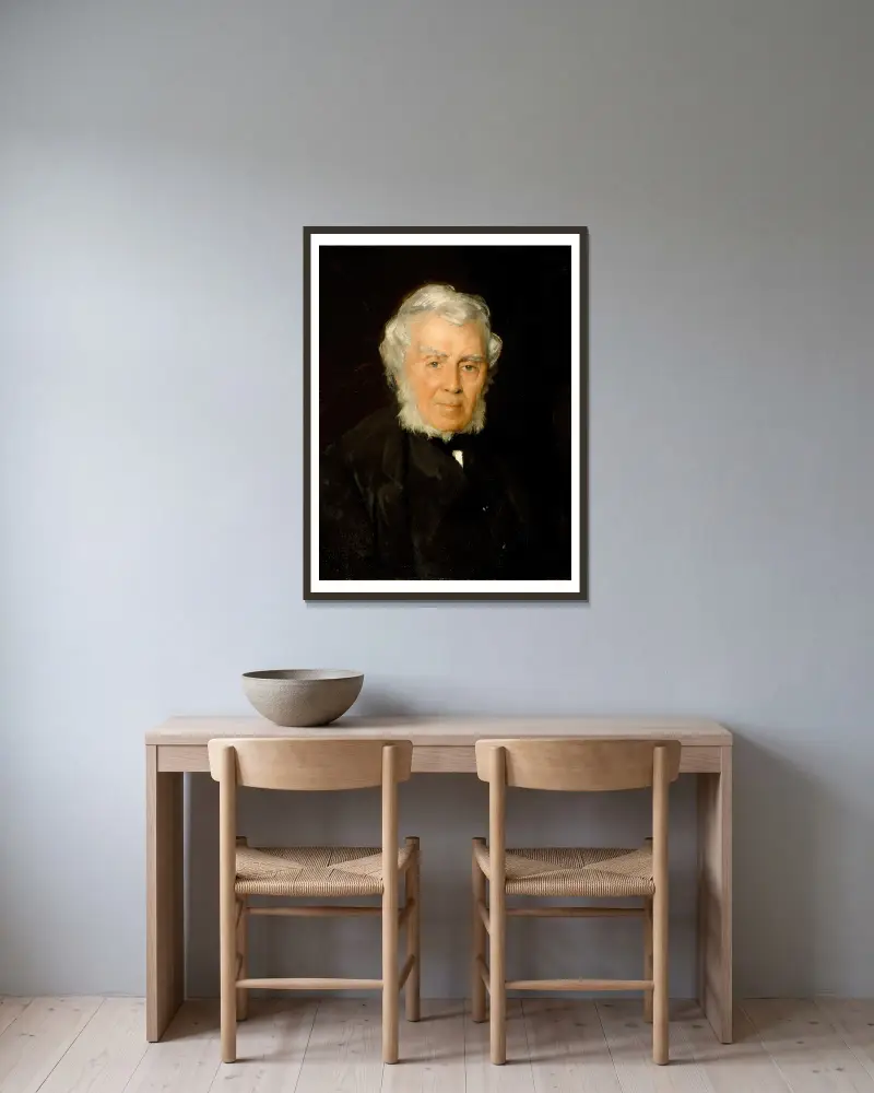 Portrait of Robert Walter Weir av Julian Alden Weir inramad på en vägg