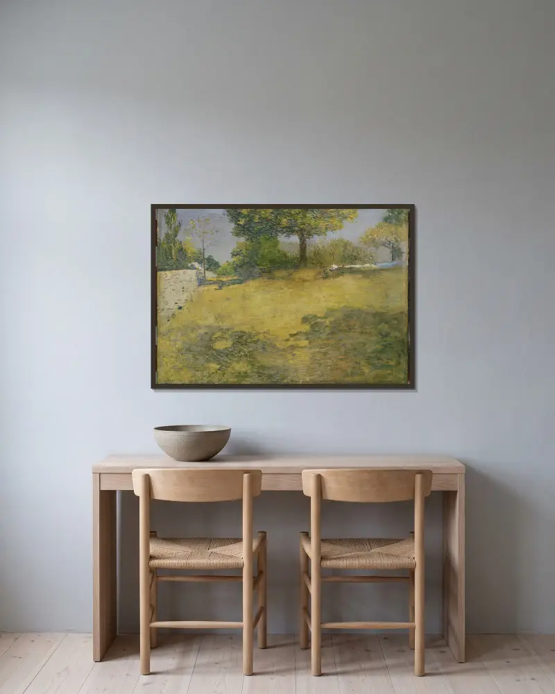 Die hohe Weide von Julian Alden Weir gerahmt an einer Wand