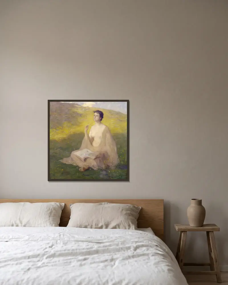 Das offene Buch von Julian Alden Weir gerahmt an einer Wand