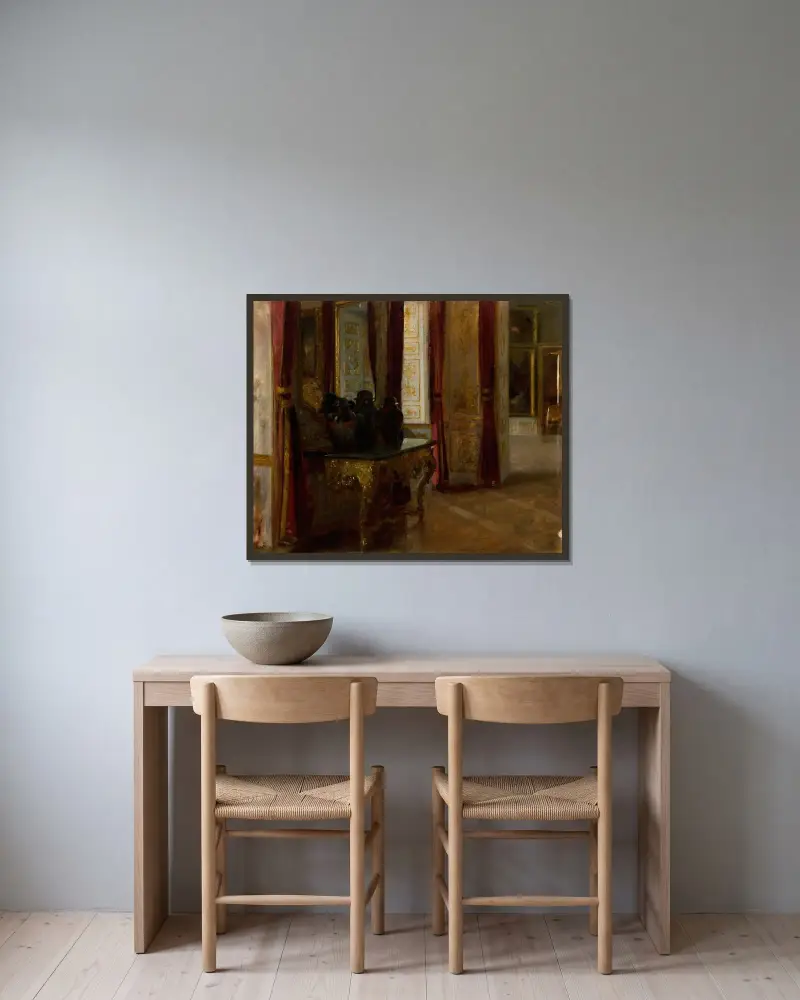 Interieur von Aleksander Gierymski gerahmt an einer Wand