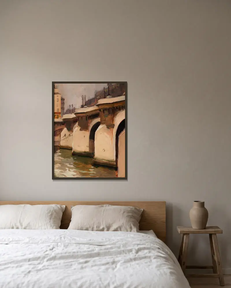 Pont Neuf i Paris av Aleksander Gierymski inramad på en vägg