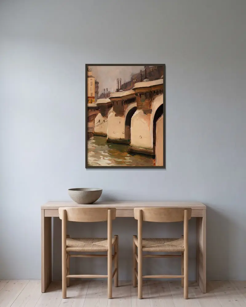 Pont Neuf i Paris av Aleksander Gierymski inramad på en vägg