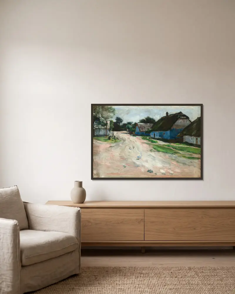 Road at Bronowice av Aleksander Gierymski inramad på en vägg