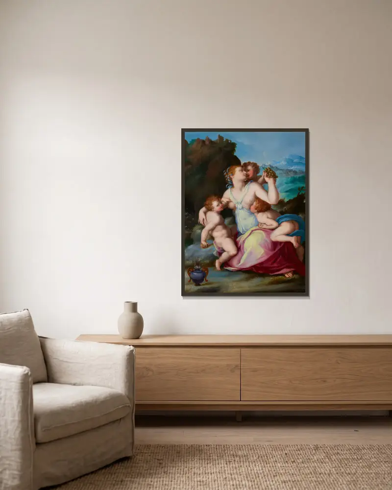 Charita, Alessandro Allori v rámu na stěně