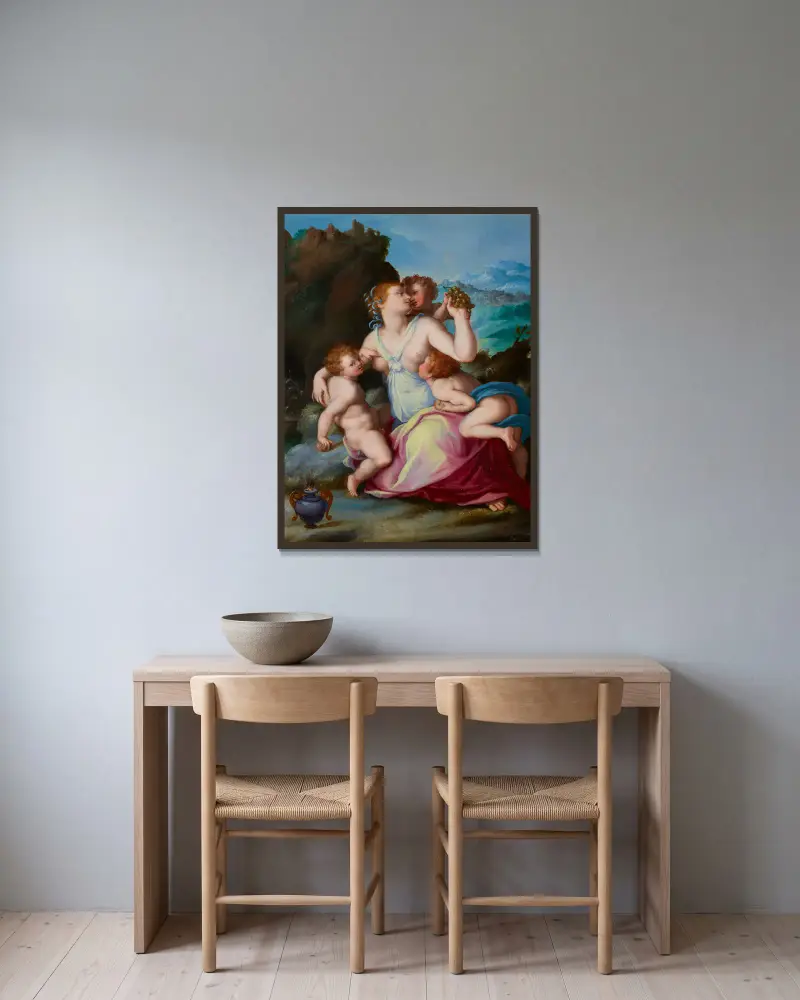 Charita, Alessandro Allori v rámu na stěně