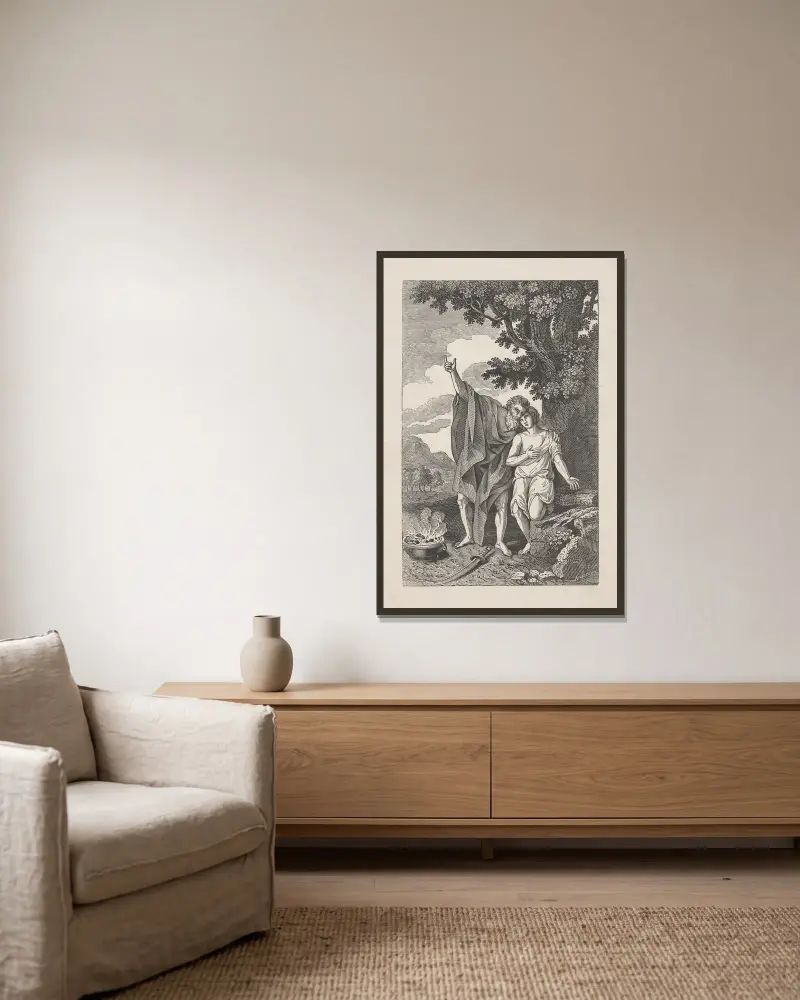 Abrahams Glaube von Alexander Anderson gerahmt an einer Wand