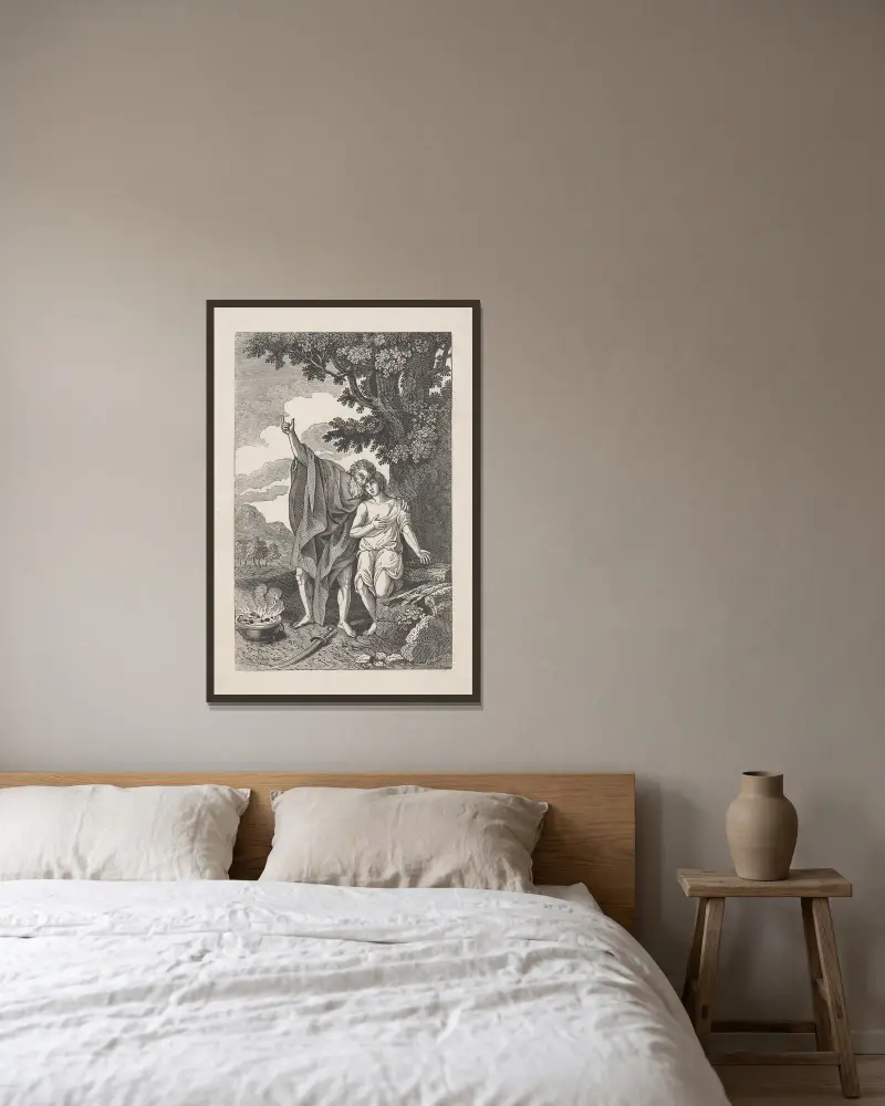 Abrahams Glaube von Alexander Anderson gerahmt an einer Wand
