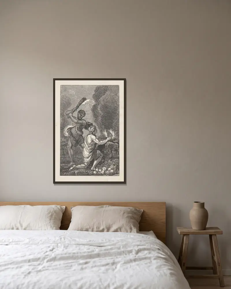 Kain und Abel von Alexander Anderson gerahmt an einer Wand