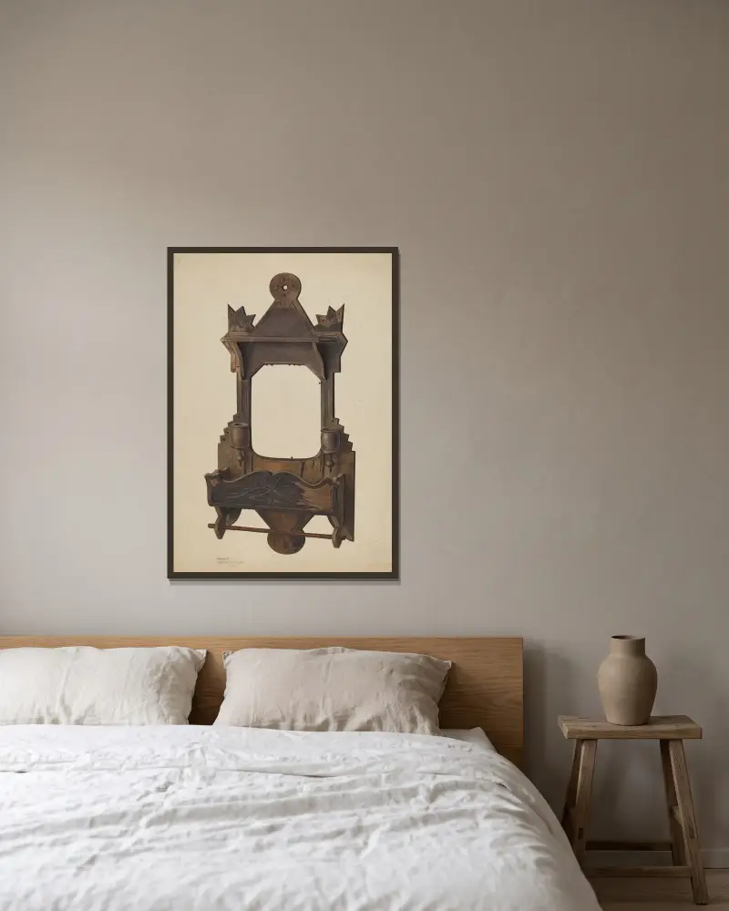 Kamm-Wandvitrine von Alexander Anderson gerahmt an einer Wand