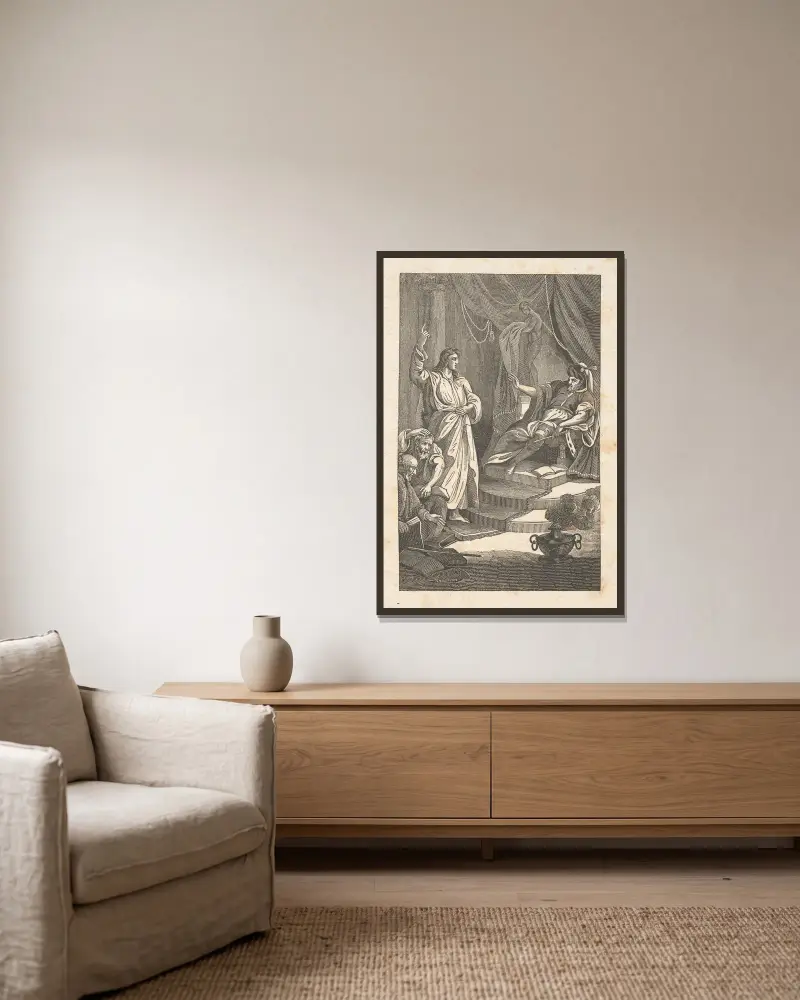 Daniel interpreting Nebuchadnezzar’s dream av Alexander Anderson inramad på en vägg
