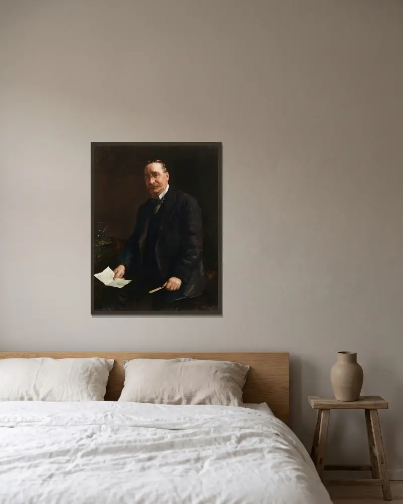 Portrait of F. Dudley Docker av Stanhope Alexander Forbes inramad på en vägg