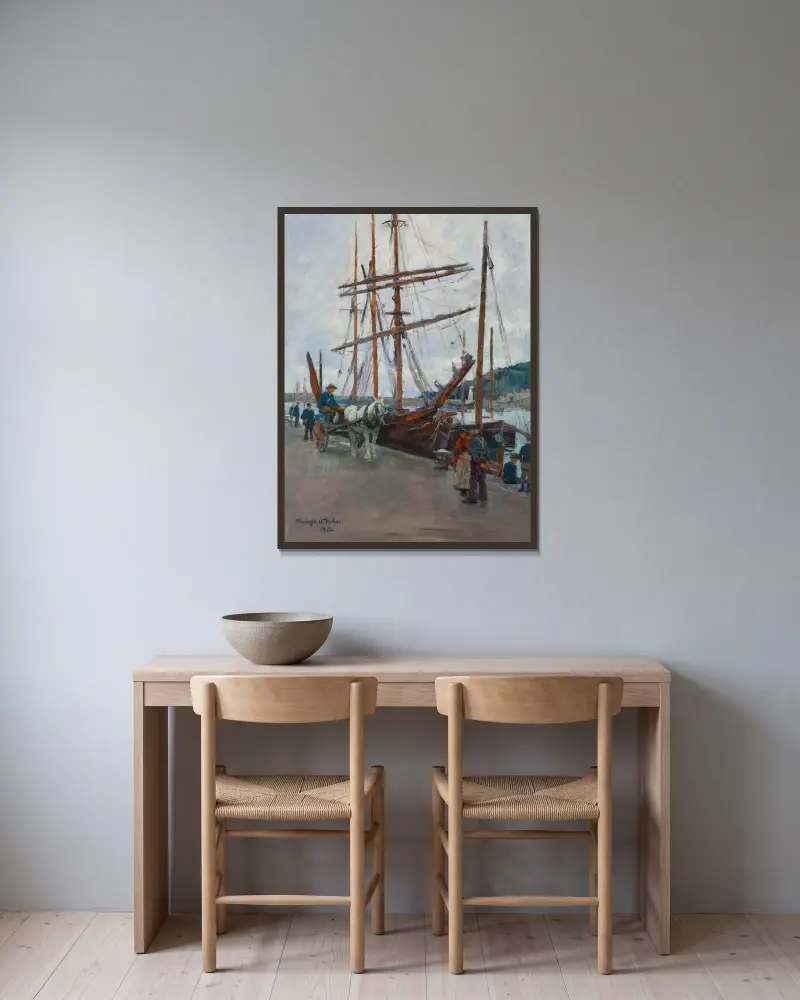 Der Hafen, Newlyn von Stanhope Alexander Forbes gerahmt an einer Wand
