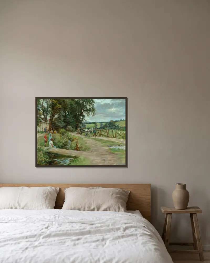 Der Dorfbach von Stanhope Alexander Forbes gerahmt an einer Wand