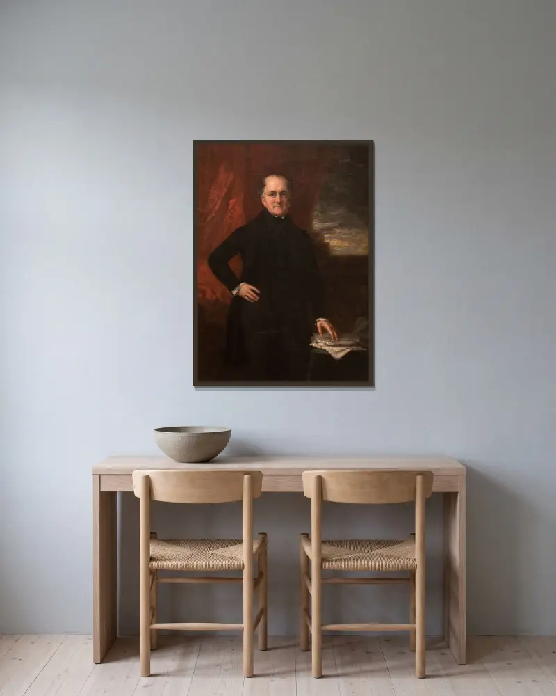 James Lenox (1800-1880) av George Peter Alexander Healy inramad på en vägg