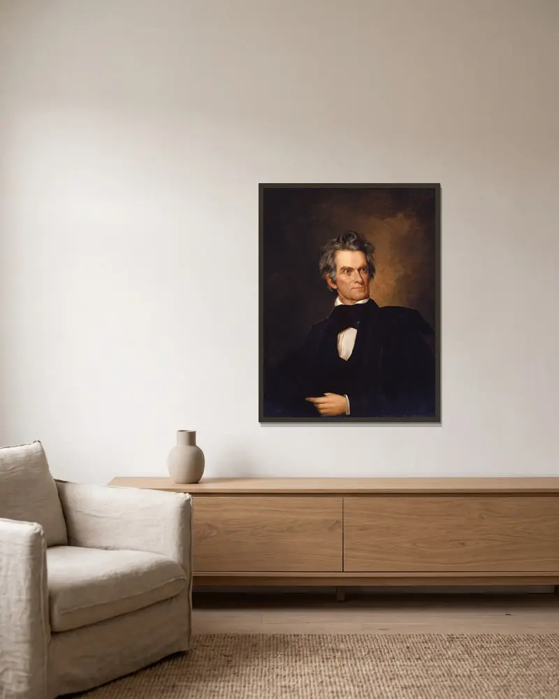 John C. Calhoun von George Peter Alexander Healy gerahmt an einer Wand
