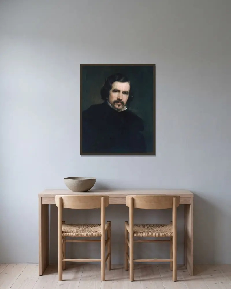 Konstnärens självporträtt av George Peter Alexander Healy inramad på en vägg
