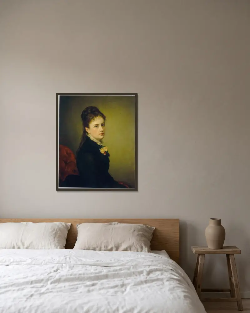 Roxana Atwater Wentworth av George Peter Alexander Healy inramad på en vägg