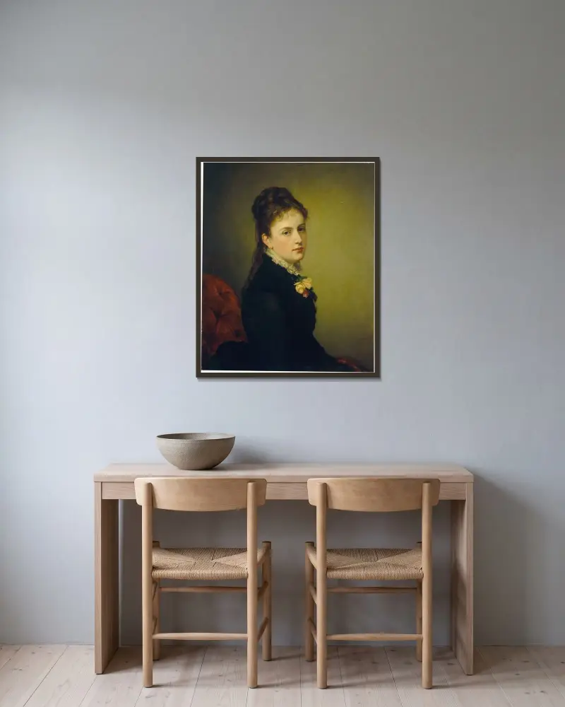 Roxana Atwater Wentworth av George Peter Alexander Healy inramad på en vägg