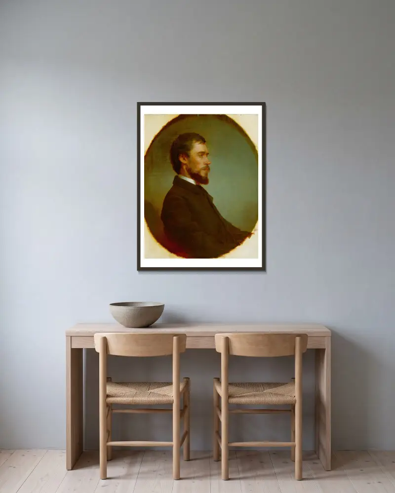 Sanford Robinson Gifford av George Peter Alexander Healy inramad på en vägg