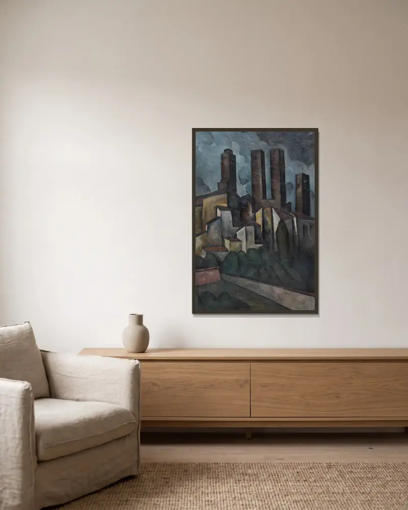 San Gimignano, Alexander Kanoldt v rámu na stěně
